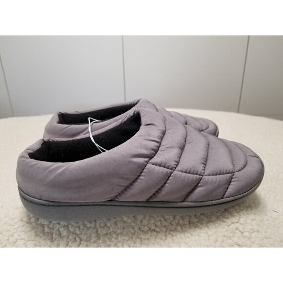 ABOUND Union Puffer Quilted Scuff Slippers, Gray Tonal Pattern Nylon Size M 9/10 - Picture 1 of 5